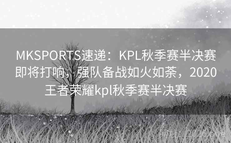 MKSPORTS速递:KPL秋季赛半决赛即将打响,强队备战如火如荼,2020王者荣耀kpl秋季赛半决赛